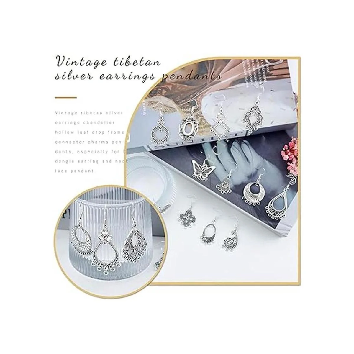 JIALEEY Kit de fabricación de joyas de plata tibetana_5
