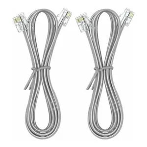 NECABLES Cable de teléfono de 10 pies RJ11 6P4C macho a_2