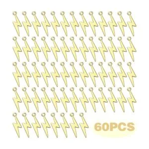 60 colgantes de aleación con diseño de rayo dorado_2