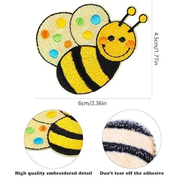 10 parches bordados de abeja para planchar en forma de_2
