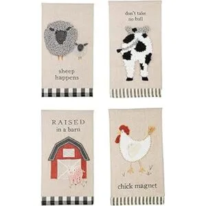 Mud Pie Toalla de apliques de animales de granja cerdo_3