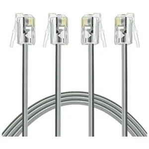 NECABLES Cable de teléfono de 10 pies RJ11 6P4C macho a_1