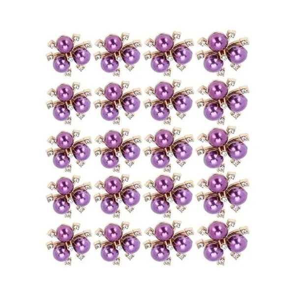 20 adornos de perlas de diamantes de imitación broche de_6