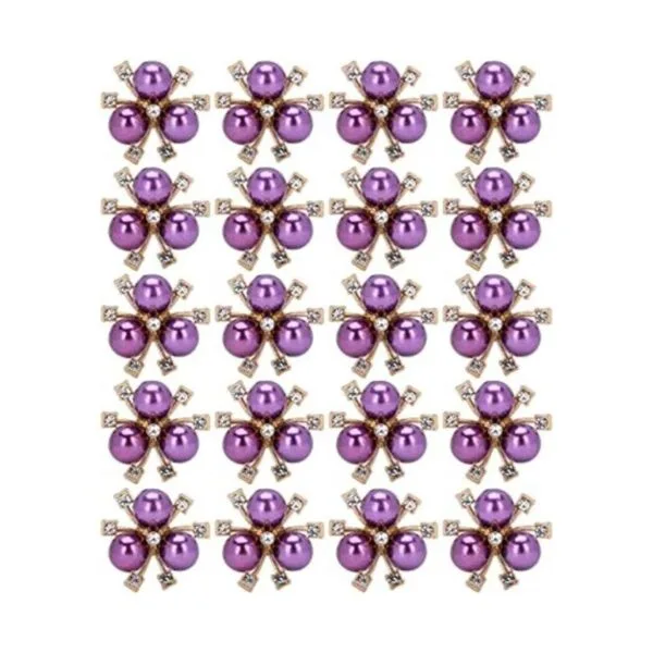 20 adornos de perlas de diamantes de imitación broche de_1