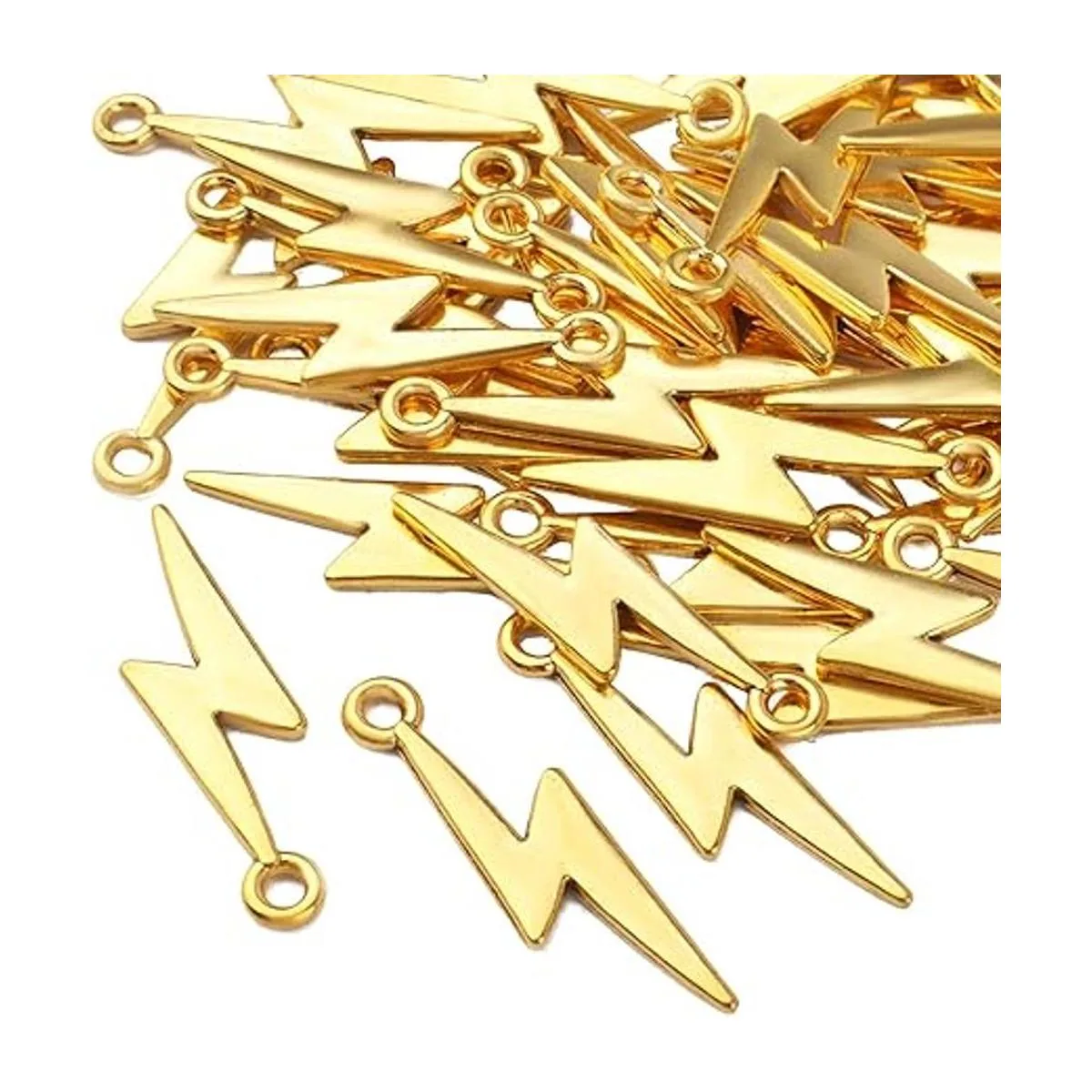 60 colgantes de aleación con diseño de rayo dorado_4