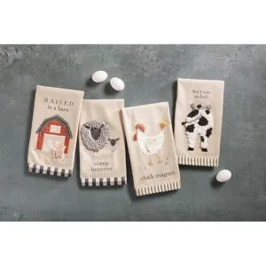 Mud Pie Toalla de apliques de animales de granja cerdo_2