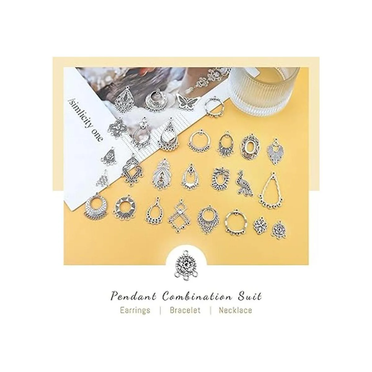 JIALEEY Kit de fabricación de joyas de plata tibetana_3