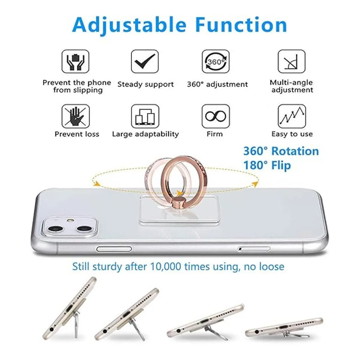 Kinizuxi Colorful Cell Phone Ring Holder Stand 2 Packs_5