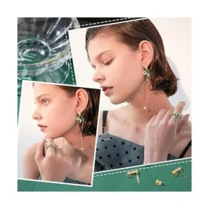 UNICRAFTALE 50 piezas de aretes rectangulares de acero_6