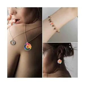 20 dijes coloridos de girasol sonriente de aleación_6