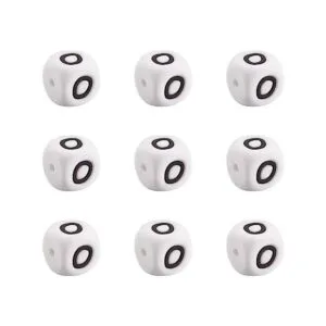 FASHEWELRY 10 cuentas cuadradas de silicona con letras de_1