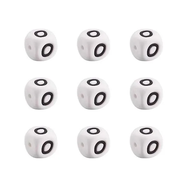 FASHEWELRY 10 cuentas cuadradas de silicona con letras de_1