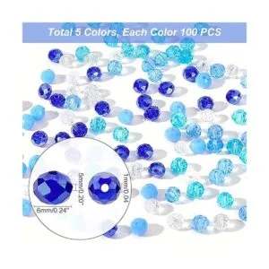 PH PandaHall 500 cuentas de cristal azul cuentas de_5