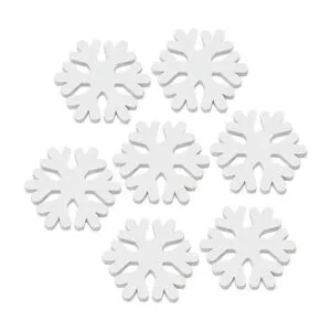 Dzrige 100 calcomanías de madera blanca con copo de nieve_1