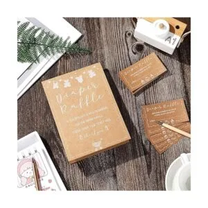 50 boletos de rifa de pañales y 1 letrero para baby_3