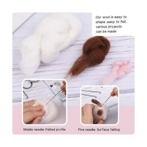 Kit de fieltro de aguja para principiantes juego de_4