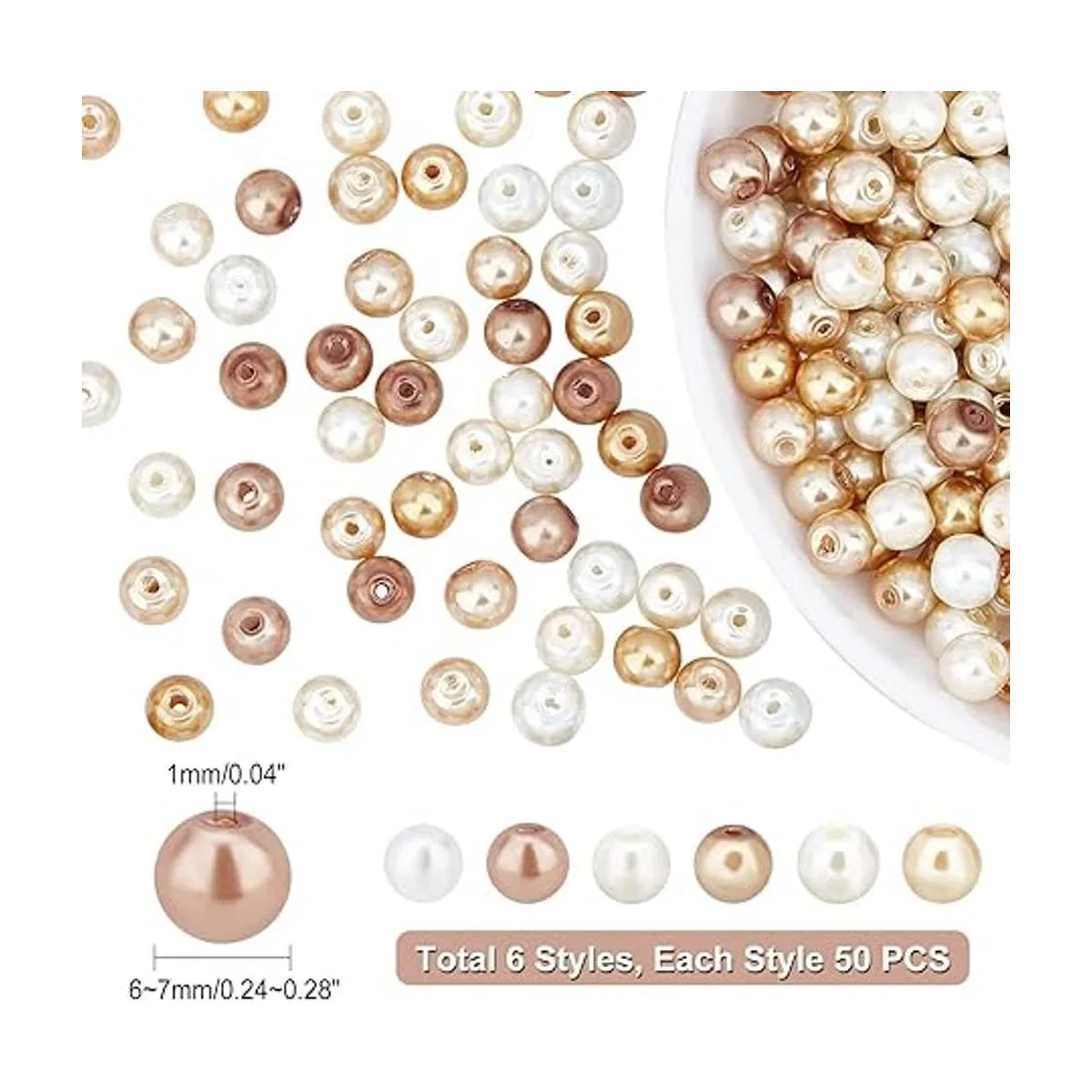 PH PandaHall 300 perlas de vidrio de 0.236 pulgadas 6_4