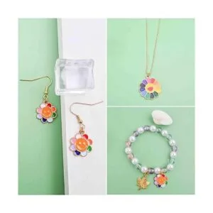 20 dijes coloridos de girasol sonriente de aleación_5