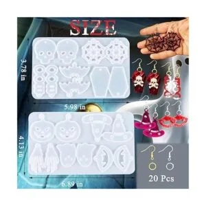 Rifanda 82 moldes de resina para aretes de Halloween con_3