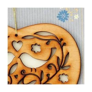 Hallmark Tarjeta de boda adorno de corazón de madera de_5
