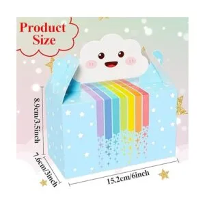 Paquete de 12 cajas de recuerdos de fiesta de arcoíris en_2