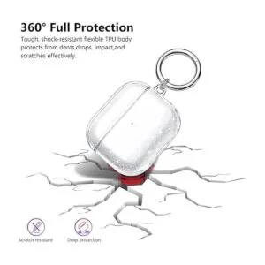 Aircawin Funda para Airpods 3 con purpurina transparente_4