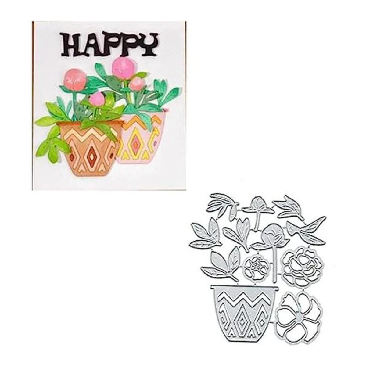 Macetas de metal troqueles de corte plantillas de_1