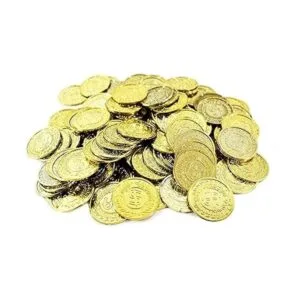 Juego de 100 monedas de oro pirata juego de monedas de_3