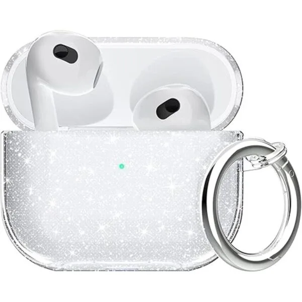 Aircawin Funda para Airpods 3 con purpurina transparente_1