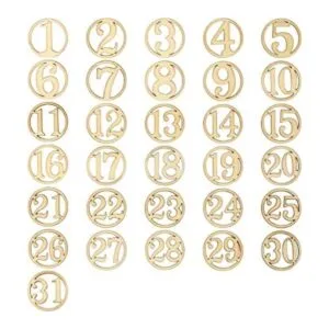yueton Adornos de números de madera de 1 a 31 piezas de_1