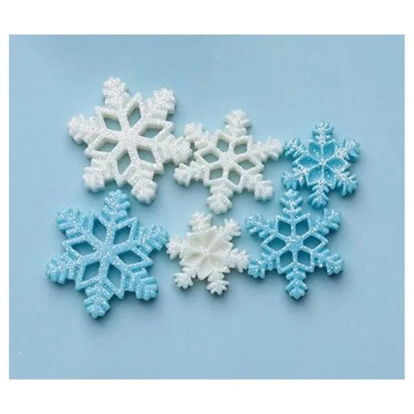 Sowaka 30 piezas de resina de copo de nieve de varios_5