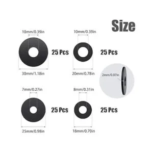 AIEX Kit surtido de 100 arandelas de goma planas_2