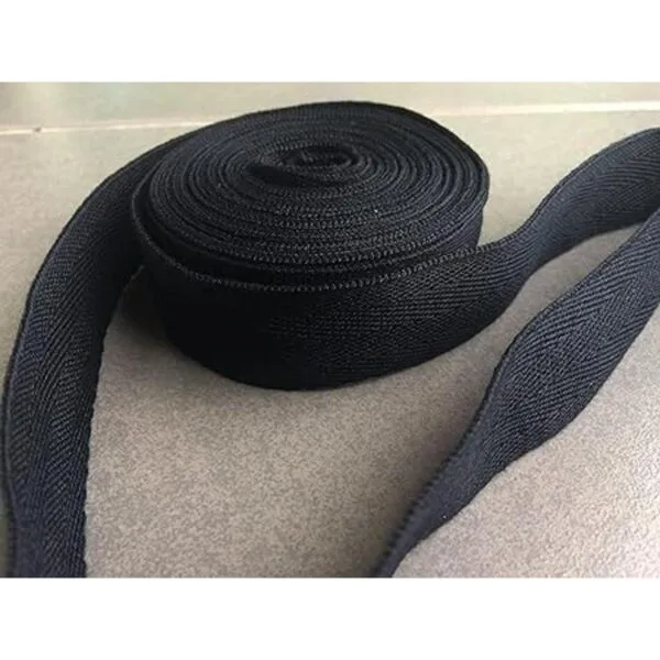 de sarga negra de algodón sesgo de 1 pulgada 0.984 in x_5