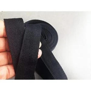 de sarga negra de algodón sesgo de 1 pulgada 0.984 in x_2