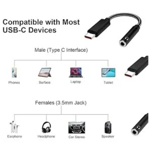 TITACUTE Adaptador de auriculares USB tipo C a conector de_4