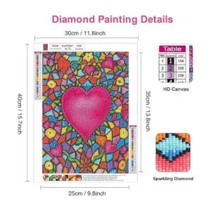 NAIMOER Kits de pintura de diamante 5D DIY con corazón_2