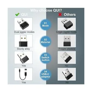 QUI Jiggler mouse Mover USB de metal 2 modos Jiggler_6