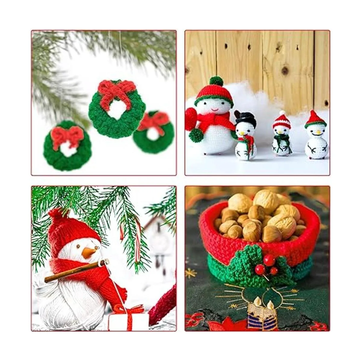 LIHAO Hilo de 3 madejas para tejer hilo temático navideño_4