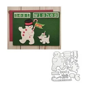 XMYXCRAFT Troqueles de metal de Navidad muñeco de nieve y_4