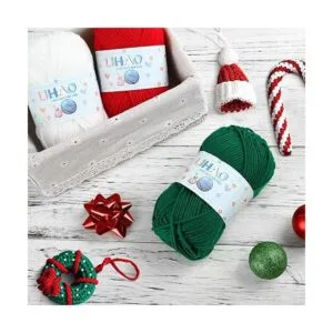 LIHAO Hilo de 3 madejas para tejer hilo temático navideño_6