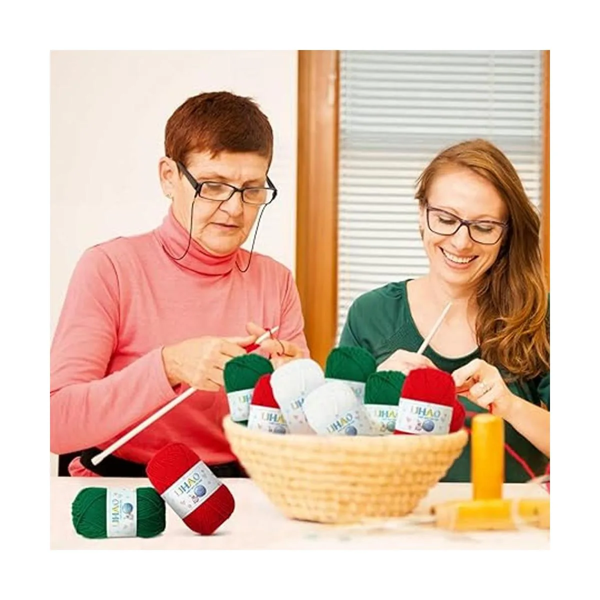 LIHAO Hilo de 3 madejas para tejer hilo temático navideño_7