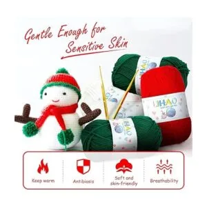 LIHAO Hilo de 3 madejas para tejer hilo temático navideño_3