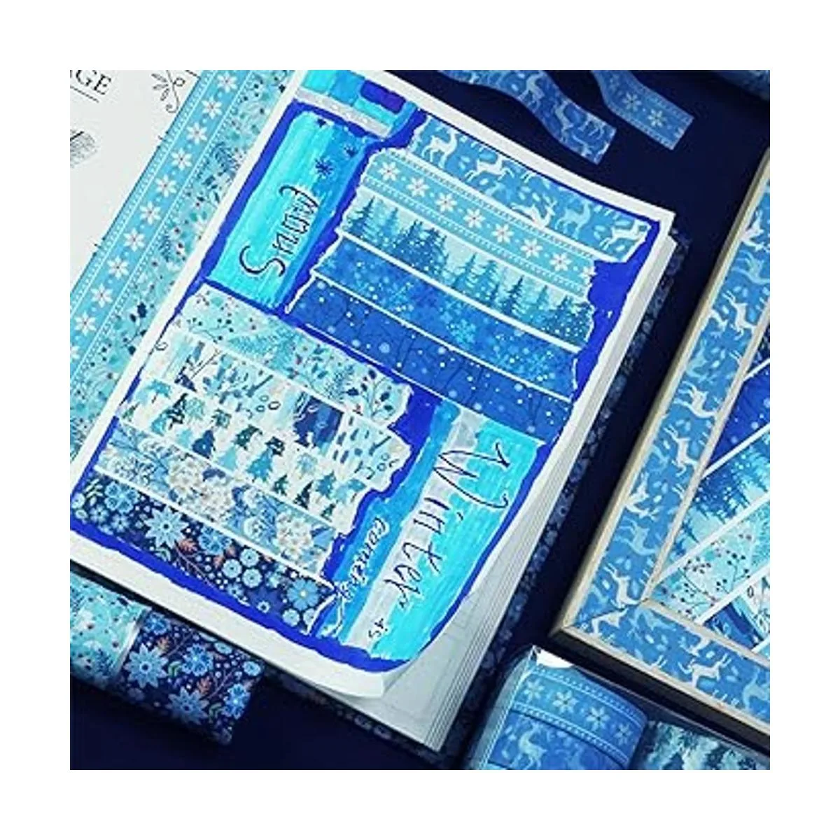 Yubbaex Juego de 10 rollos de cinta Washi de invierno_6