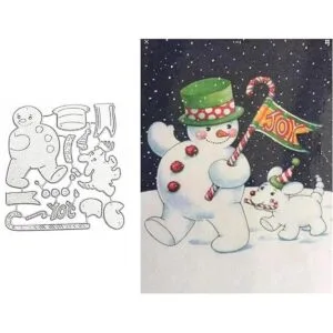 XMYXCRAFT Troqueles de metal de Navidad muñeco de nieve y_3