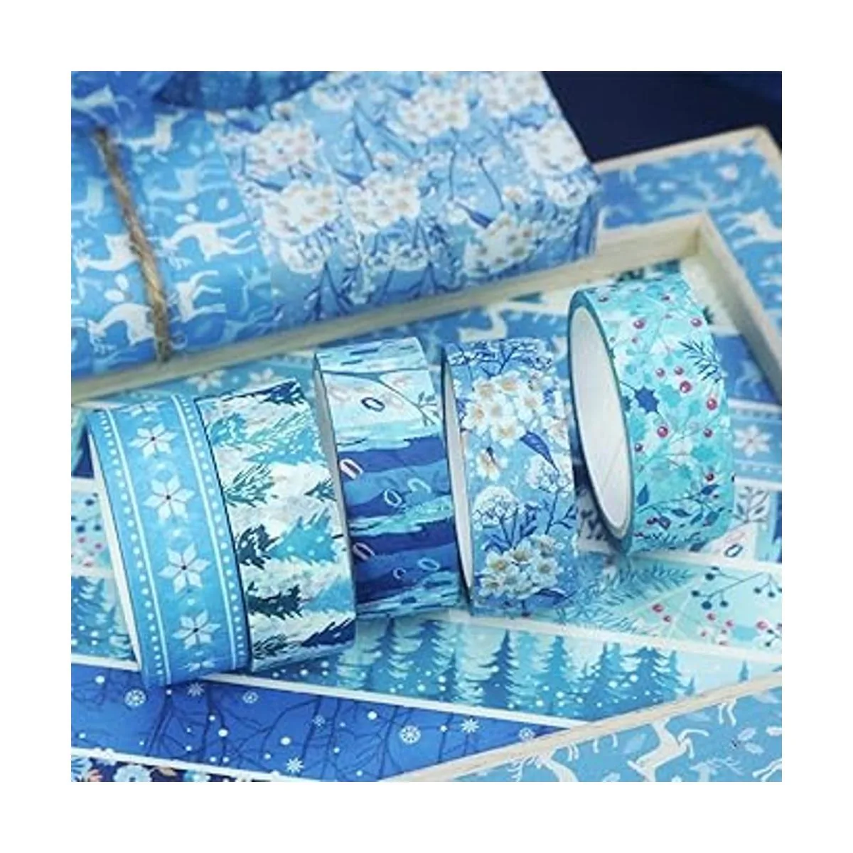 Yubbaex Juego de 10 rollos de cinta Washi de invierno_5