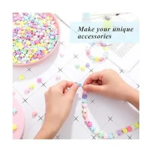 400 cuentas de acrílico con forma de corazón y cuentas en_3