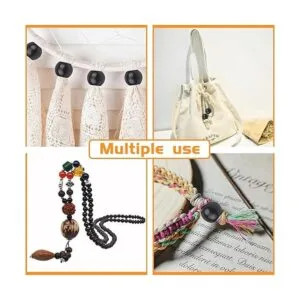 50 cuentas de madera negras redondas de 0.787 in cuentas_5