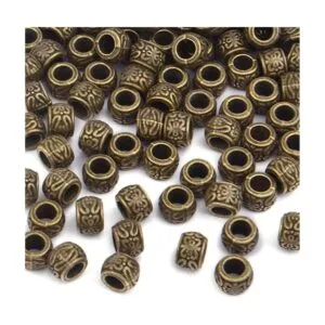 100 cuentas espaciadoras redondas de bronce antiguo_3