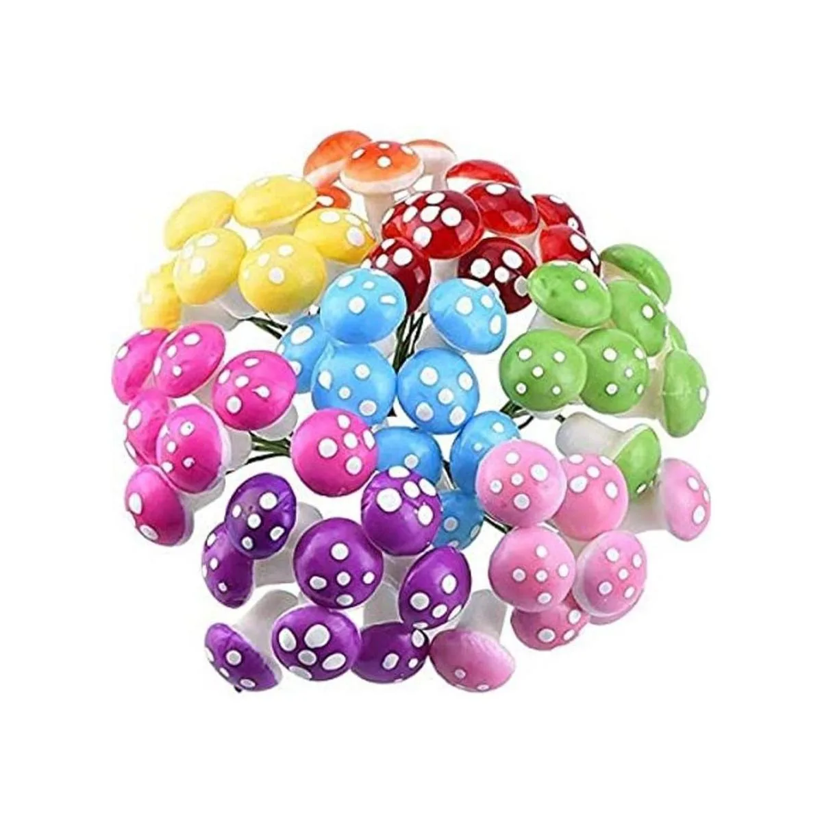 64 piezas de mini hongos para jardín en miniatura setas_1