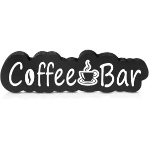 Queekay Letrero rústico de madera para cafetería placa de_1